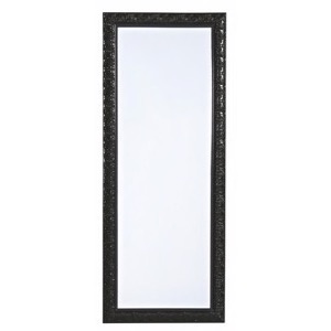 Facetslebet spejl 1428 sort mønstret ramme 60x150cm - Se flere Sorte spejle her